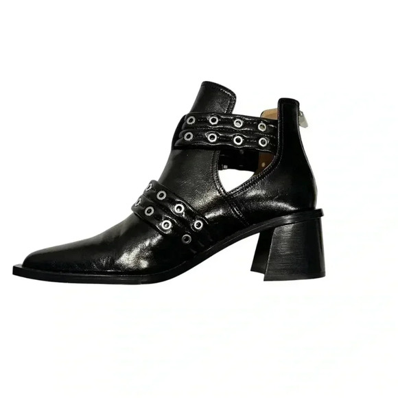 Steve Madden Grazia Pointed Toe Moto Bootie Black Size 10 - Picture 8 of 14